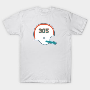 Miami Dolphins 305 Helmet T-Shirt
